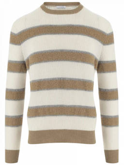 Malo - Multi Colour Crewneck Striped Sweater