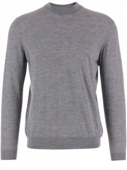 Malo - Grey Crewneck Solid Sweater