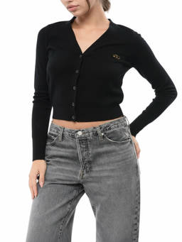 Diesel - Black Solid V Neck Cardigan