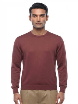Corneliani - Maroon Crew Neck Sweater