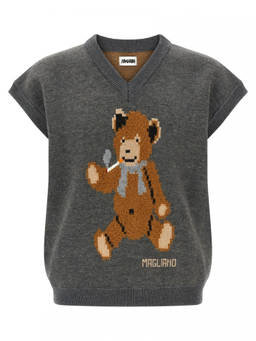 Magliano - Grey V Neck Relaxed Sweater (L)
