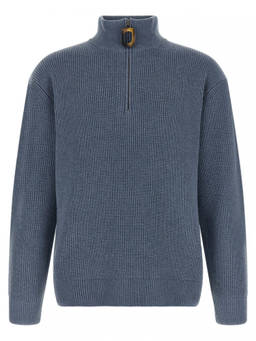JW Anderson - Blue Half Zip Knitted Sweater