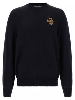 Dolce&Gabbana - Blue Regular Logo Sweater
