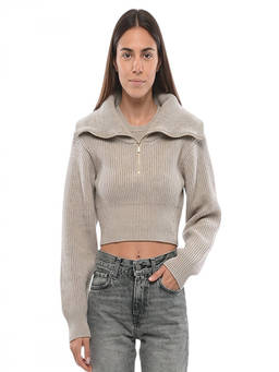 JACQUEMUS - Grey Knitted Turtle Neck Sweater (S)