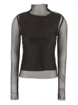 Sportmax - Black Textured Mock Collar Sweater (S)