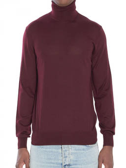 Saint Laurent - Maroon Turtle Neck Sweater