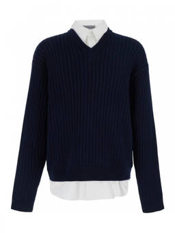 Balenciaga - Navy Blue Knitted Sweater