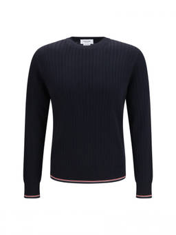 Thom Browne - Navy Blue Crew Neck Sweater