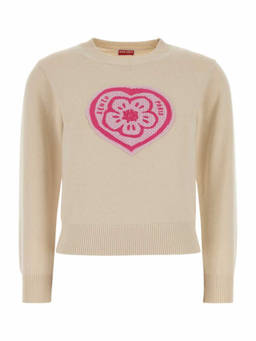Kenzo - Beige Round Neck Logo Sweater