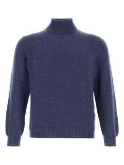Fedeli - Navy Blue Solid Sweaters (S)