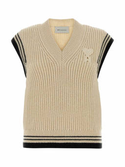 AMI Paris - Beige V Neck Sweaters