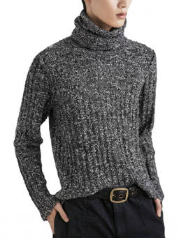 Dolce&Gabbana - Black White Turtle Neck Sweater