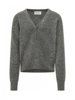 AMI Paris - Grey Knitted V Neck Cardigan