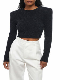 Rotate Birger Christensen - Black Round Neck Sweater (M)