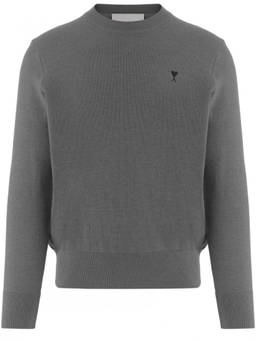 AMI Paris - Ash Grey Crew Neck Sweater