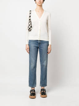 TORY BURCH - White Wool And Silk Blend Cardigan (S)