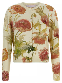 Carolina Herrera - White Floral Print Cardigan