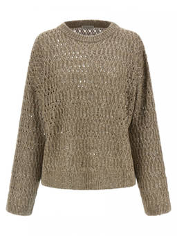 Brunello Cucinelli - Beige Micro Sequin Sweater (L)