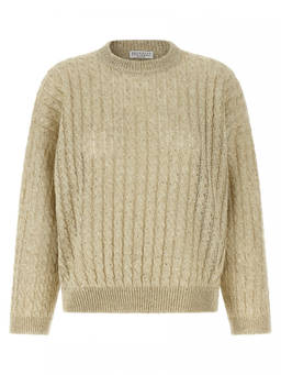 Brunello Cucinelli - Beige Dazzling Cable Sweater
