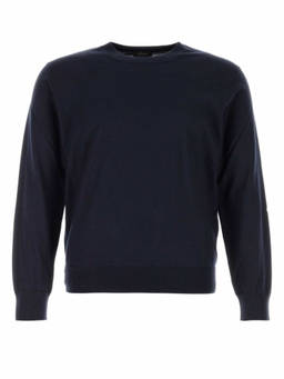 Brioni - Navy Blue Solid Sweaters