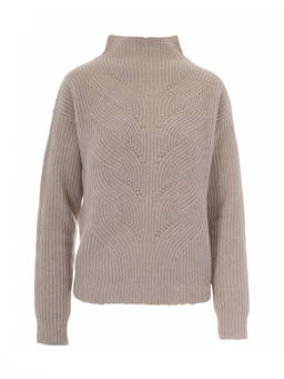 Herno - Beige Knitted Mock Collar Sweater