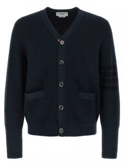 Thom Browne - Blue Garment Dye Cardigan