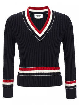 Thom Browne - Blue Rwb Intarsia Sweater (S)
