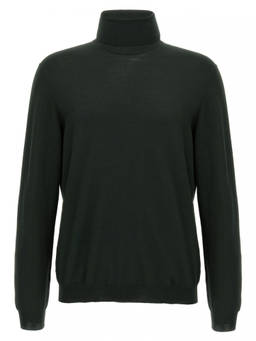 Zanone - Dark Green Wool Turtleneck Sweater
