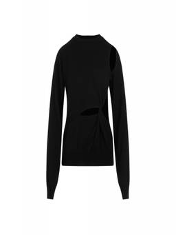 Sportmax - Black Round Neck Cutout Pullover