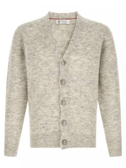 Brunello Cucinelli - Grey V Neck Cardigan