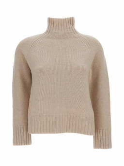 Max Mara - White Knitted Turtle Neck Sweater