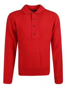 JACQUEMUS - Red Regular Polo Sweater