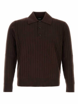 Amiri - Dark Brown Knitted Polo Sweater