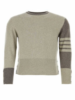 Thom Browne - Grey Two-Tone Cashmere Sweater