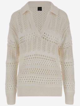 Pinko - White Cotton Sweater