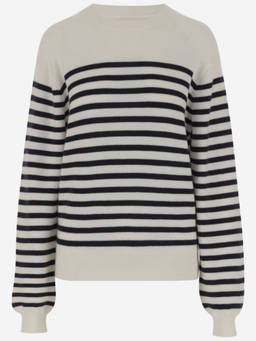 KHAITE - Navy Blue/White Wool Sweater (S)