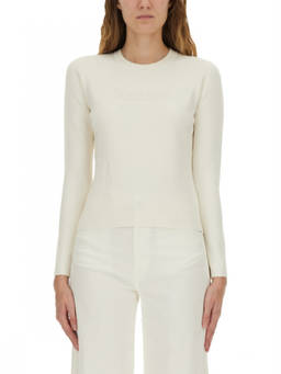 Max Mara - White Crew Neck Sweater