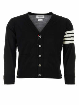 Thom Browne - Black V Neck Cardigan