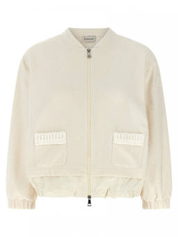Moncler - White Boucl Cardigan (XS)