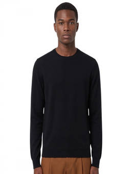 Boss - Black Solid Crew Neck Sweater (S)
