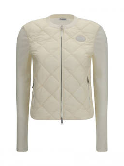 Burberry - Off White Quilted Round Neck Cardigan