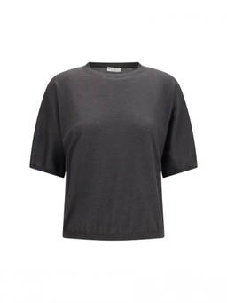 Brunello Cucinelli - Grey Solid Round Neck Sweater