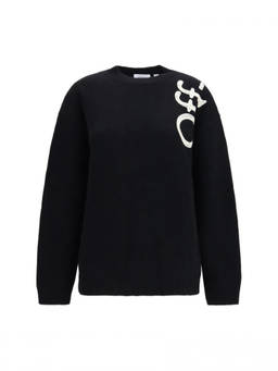 OFF-WHITE - Black Graphic Crew Neck Sweater