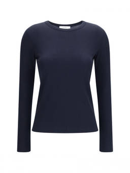 Max Mara - Blue Ribbed Crew Neck Sweater