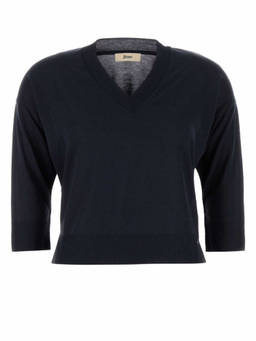 Herno - Navy Blue Lyocell Knitted Sweater