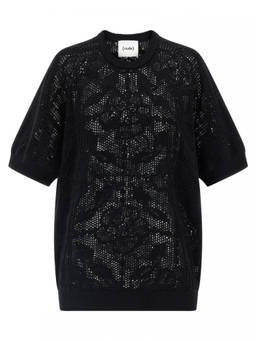 Nude - Black Openwork Cotton Sweater