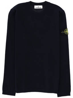 Stone Island - Navy Blue Crew Neck Sweater