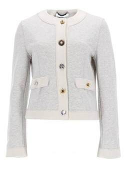 Moschino - Grey Solid Round Neck Cardigan