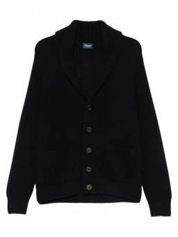 Drumohr - Black Shawl Neck Sweater