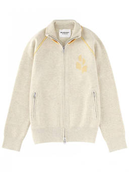 Marant Etoile - Grey Logo Print Mock Collar Sweater